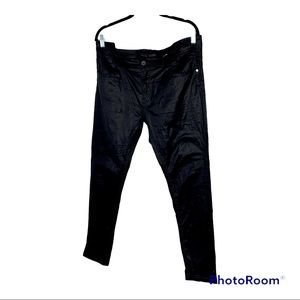 Mens wax finish black jeans ZARA